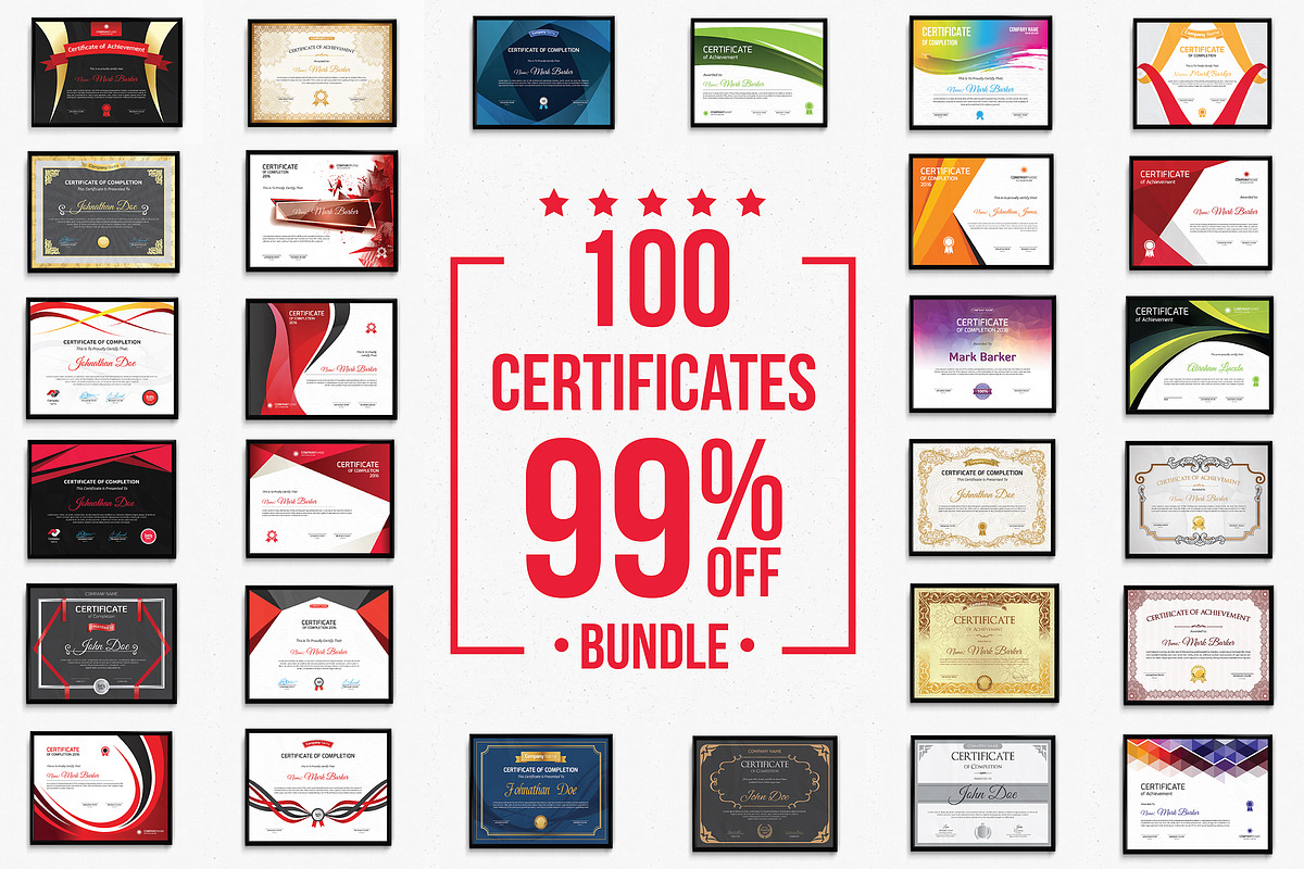 Ultimate Certificate Bundle, a Stationery Template by Curve Design (Photo 1 of 83)