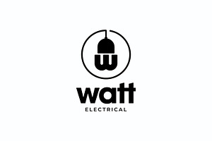 Electrical Plug Letter W Logo