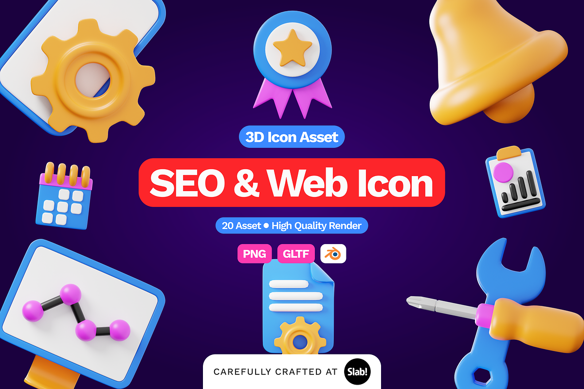 3D SEO & Web Illustration, an Object 3D Model by SLAB! Design (Photo 1 of 4)