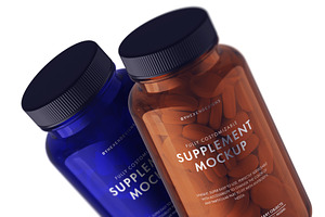 Supplement Bottle Mockup