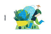 Ecology flat vector illustrations, a Templates & Theme by Grivina's shop (Thumbnail 8 of 31)