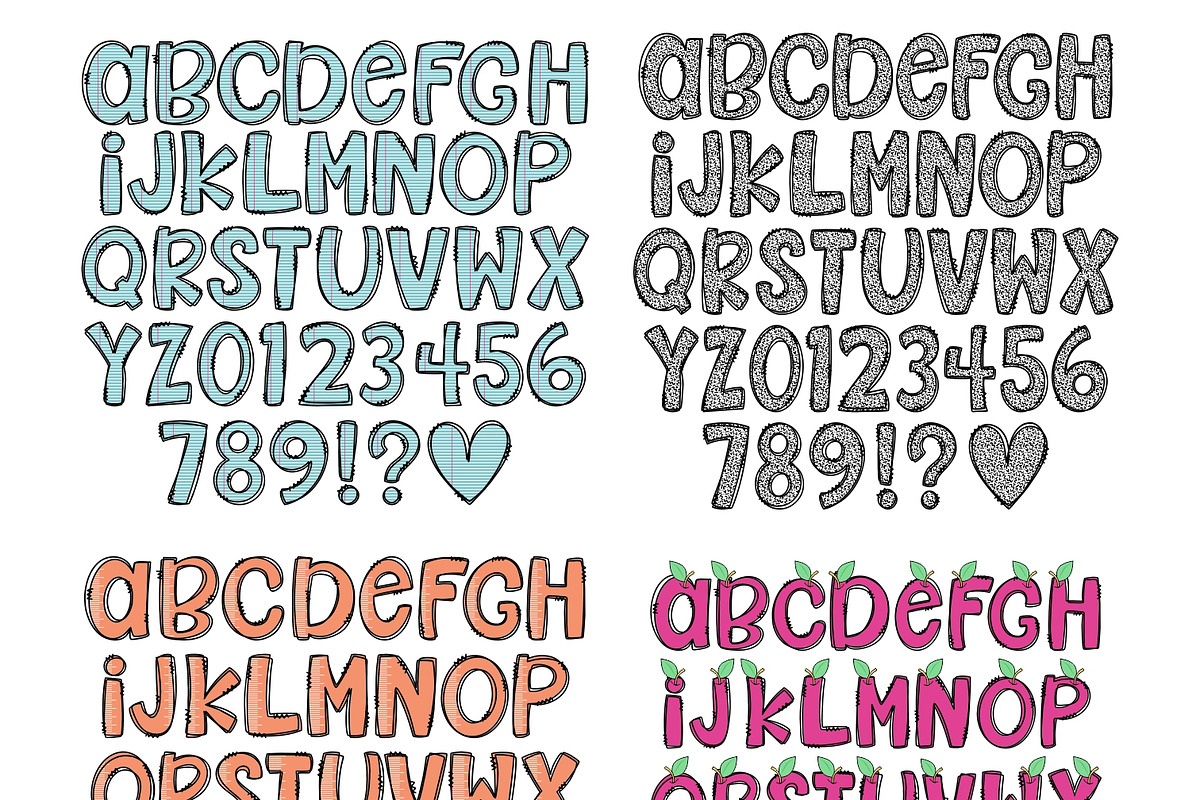 School Doodle Letters PNG Clipart, an Education Illustration by Huckleberry Hearts (Photo 3 of 3)