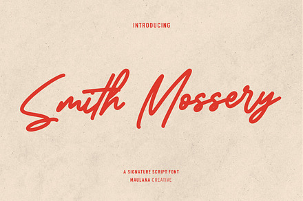 Smith Mossery Script Font, a Script Font by Maulana Creative
