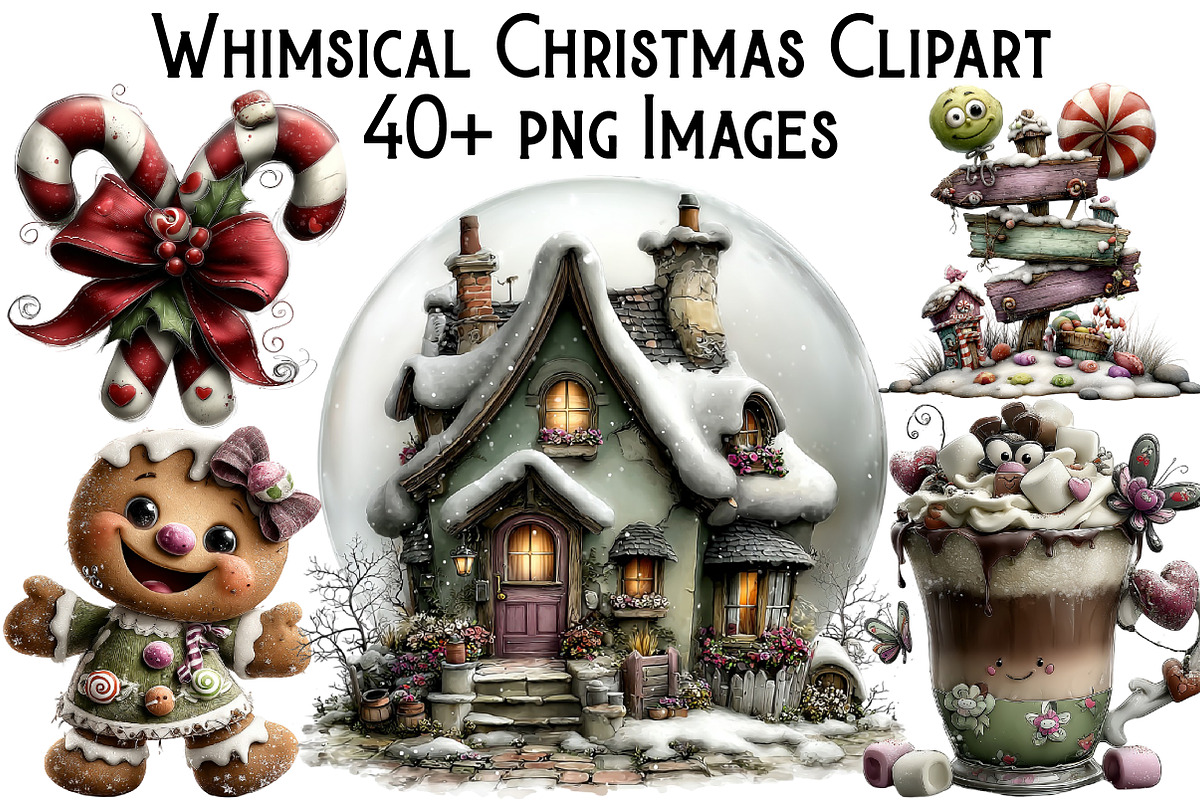 Whimsical Christmas Clipart, an Illustration by Pixels.Craft (Photo 1 of 6)