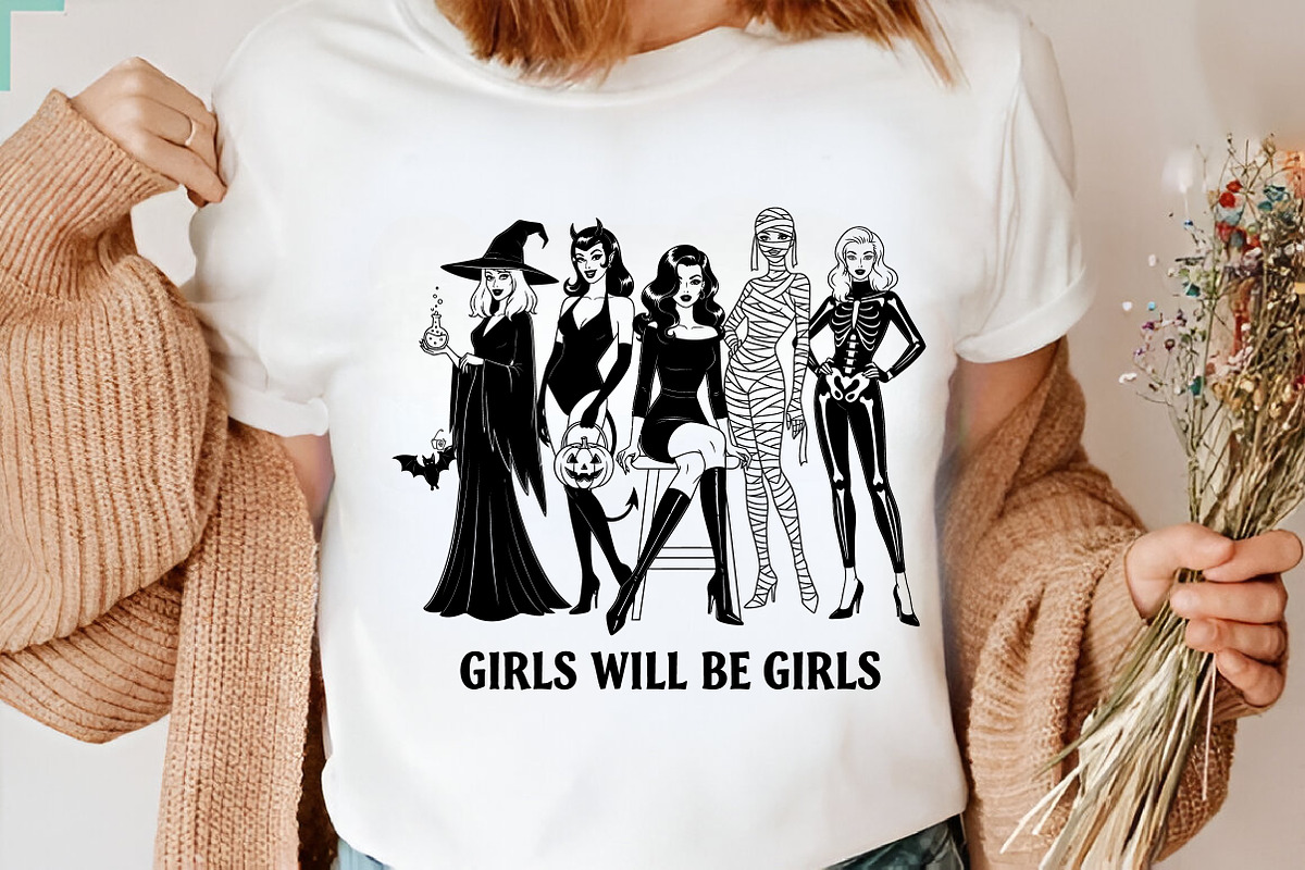 Girls Will Be Girls PNG SVG, a Seasonal Illustration by Rose Art (Photo 4 of 5)