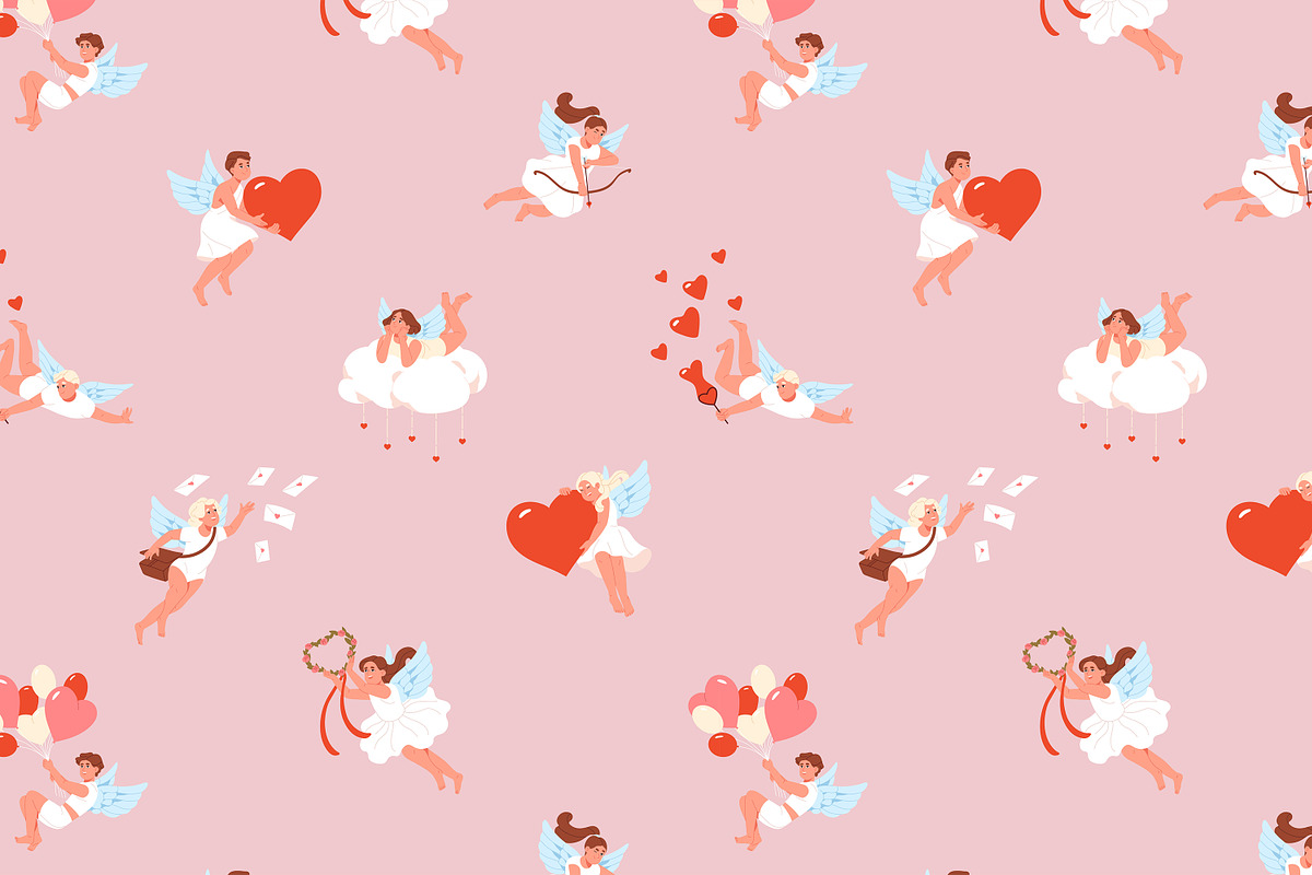 Cupids set, Valentine's Day cards, a Person Illustration by PaperTrident (Photo 14 of 14)