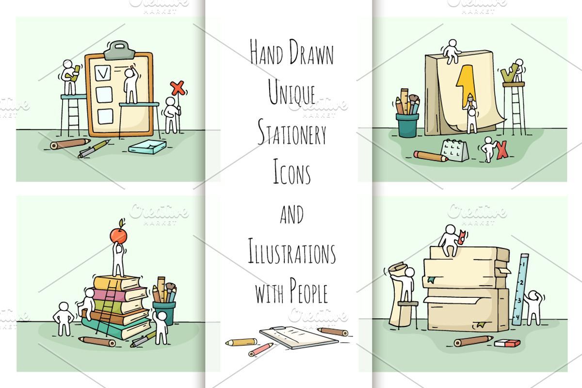 Cartoon stationery icons with People, an Icon by Sapunkele (Photo 3 of 3)