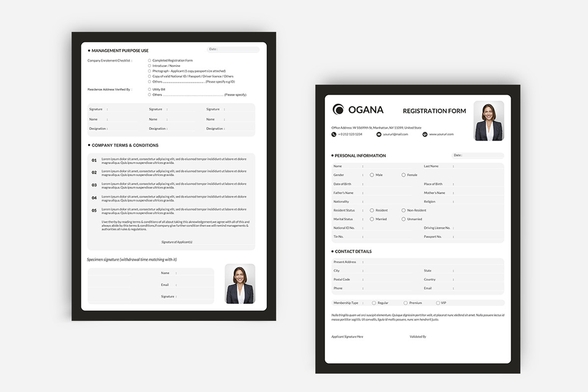 Registration Form Two Page, a Stationery Template by iDoodle Studio (Photo 1 of 4)