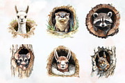 Funny Animals in Hole Clipart, an Illustration by RobertsArt (Thumbnail 7 of 7)