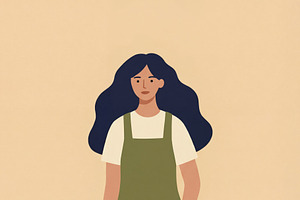 Flat Illustration of a Young Woman, a Person Illustration by Virgo Studio