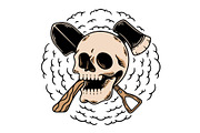 Gravedigger Skull Illustration, an Object Illustration by Decoconio Design (Thumbnail 3 of 3)