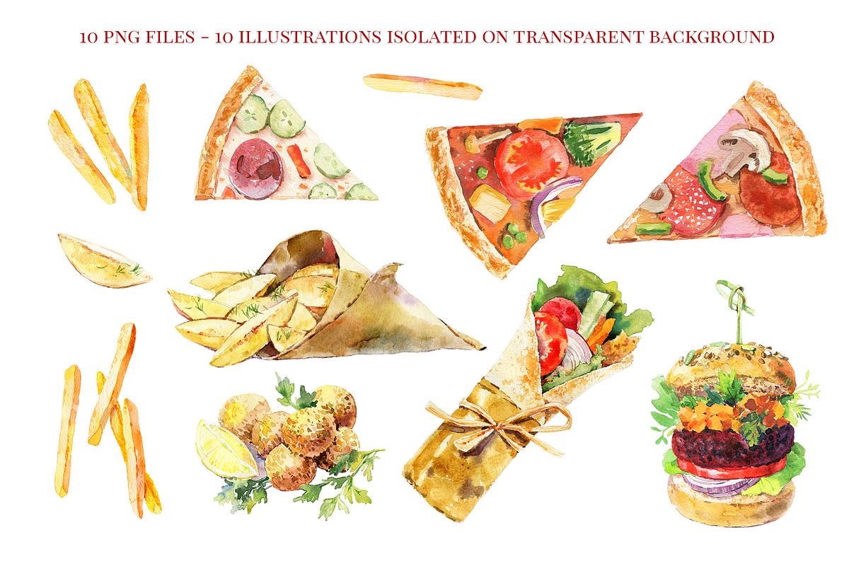 Street food watercolor collection, a Food Illustration by Natasha Koltsova (Photo 2 of 6)