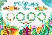 Watercolor Summer Design Set, an Illustration by Free-PSD-Templates (Thumbnail 3 of 7)