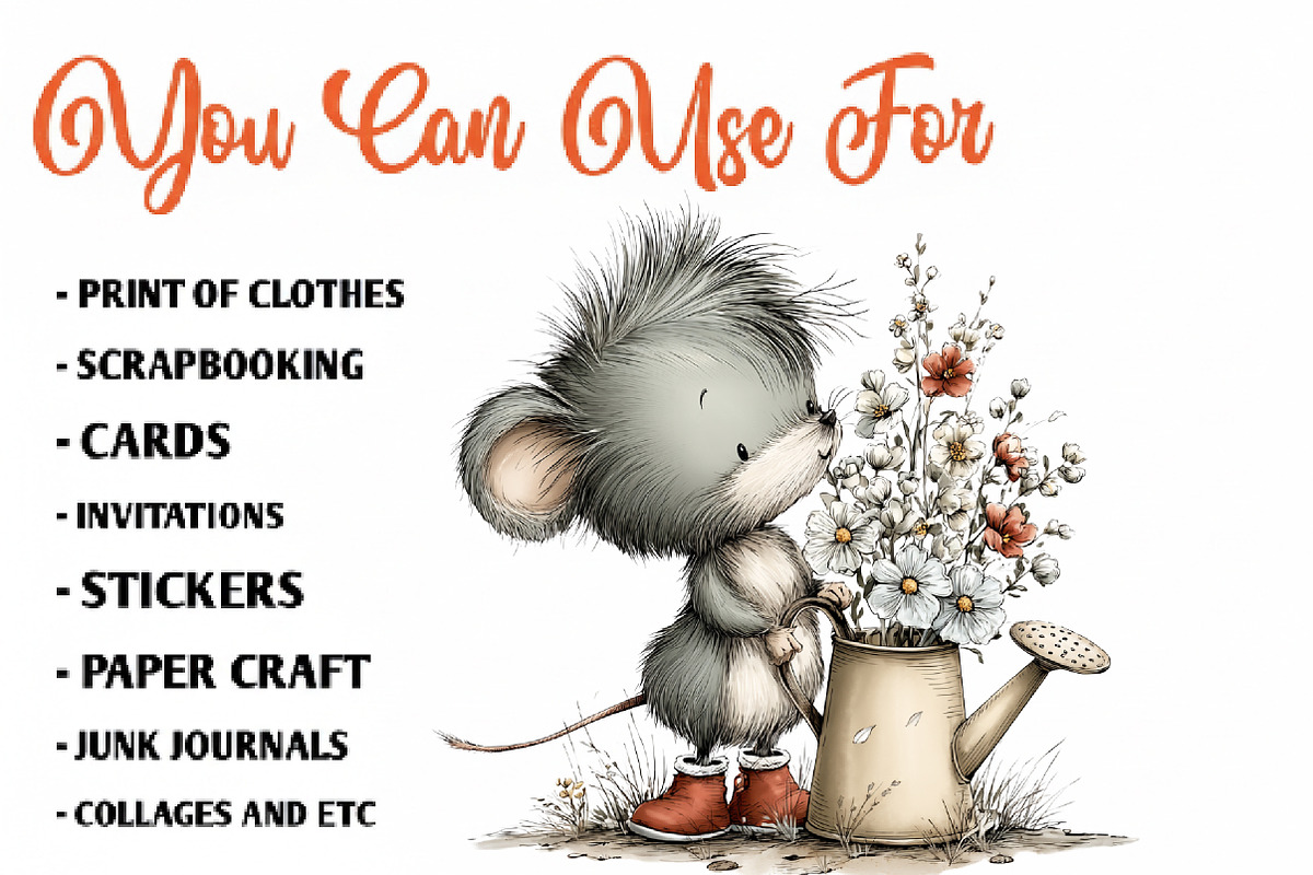 Funny Spring Mouse Clipart, a Seasonal Illustration by CreationArt (Photo 5 of 7)