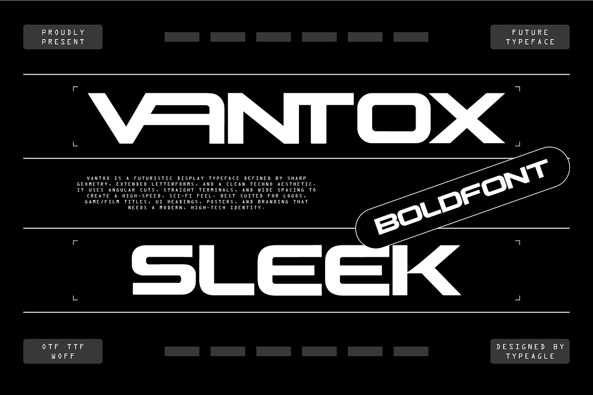 Vantox - Futuristic Display Font, a Sans Serif Font by Typeagle (Photo 2 of 10)