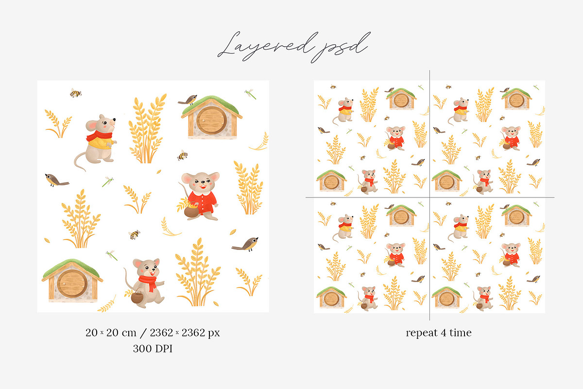 Mice & Ears Seamless Patterns, a Pattern Graphic by Letters-Shmetters (Photo 5 of 9)