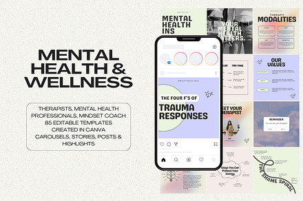 Mental Health Template Bundle, a Social Media Template by digitaldispositions