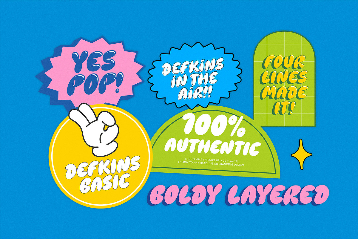 Defkins — The Bubble Pop Display Typ, a Font by Four Lines Std. (Photo 4 of 10)