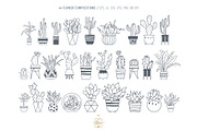 HOME PLANTS AND CACTI LINE ART, an Object Illustration by Kate Art (Thumbnail 4 of 10)