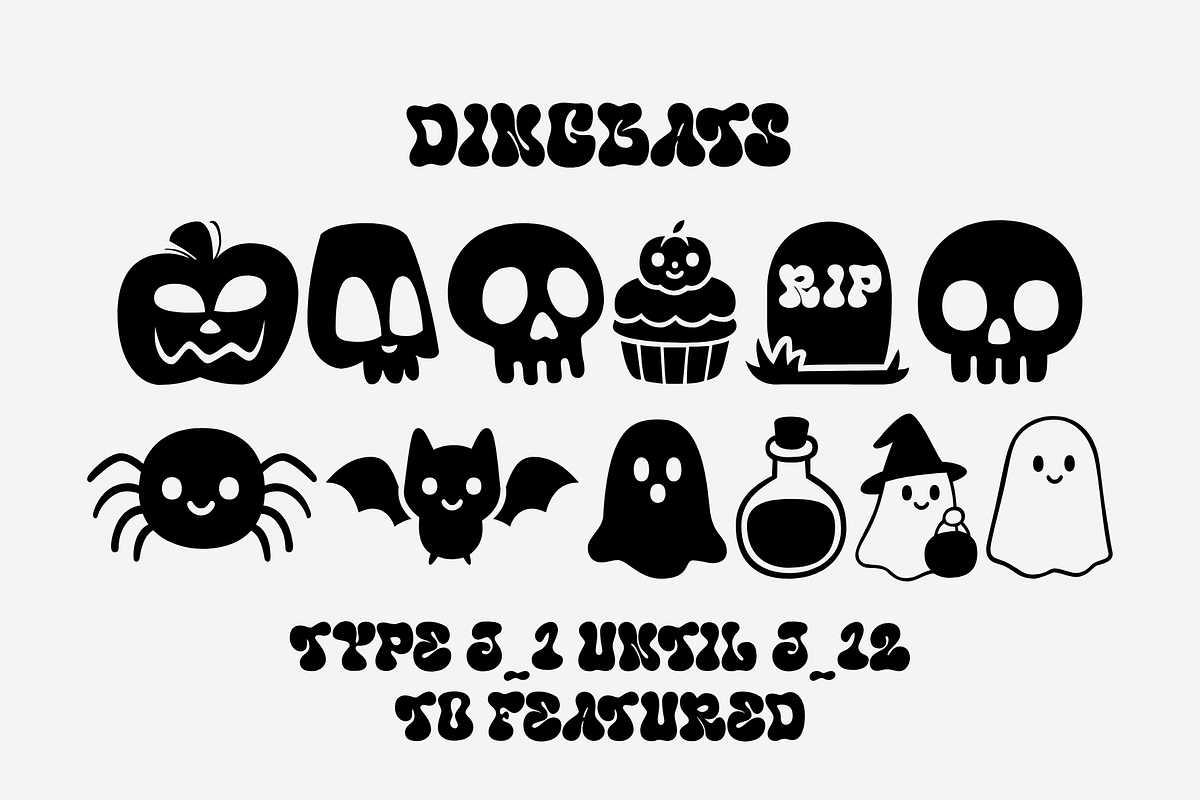 Groovy Ghoul Display Font, a Sans Serif Font by Ainun Jinan (Photo 6 of 10)