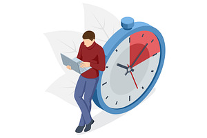 Isometric freelancer working on, a Finance Illustration by Golden Sikorka