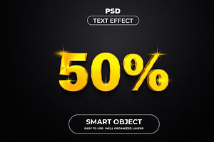 50% Offer 3d Editable Text Effect