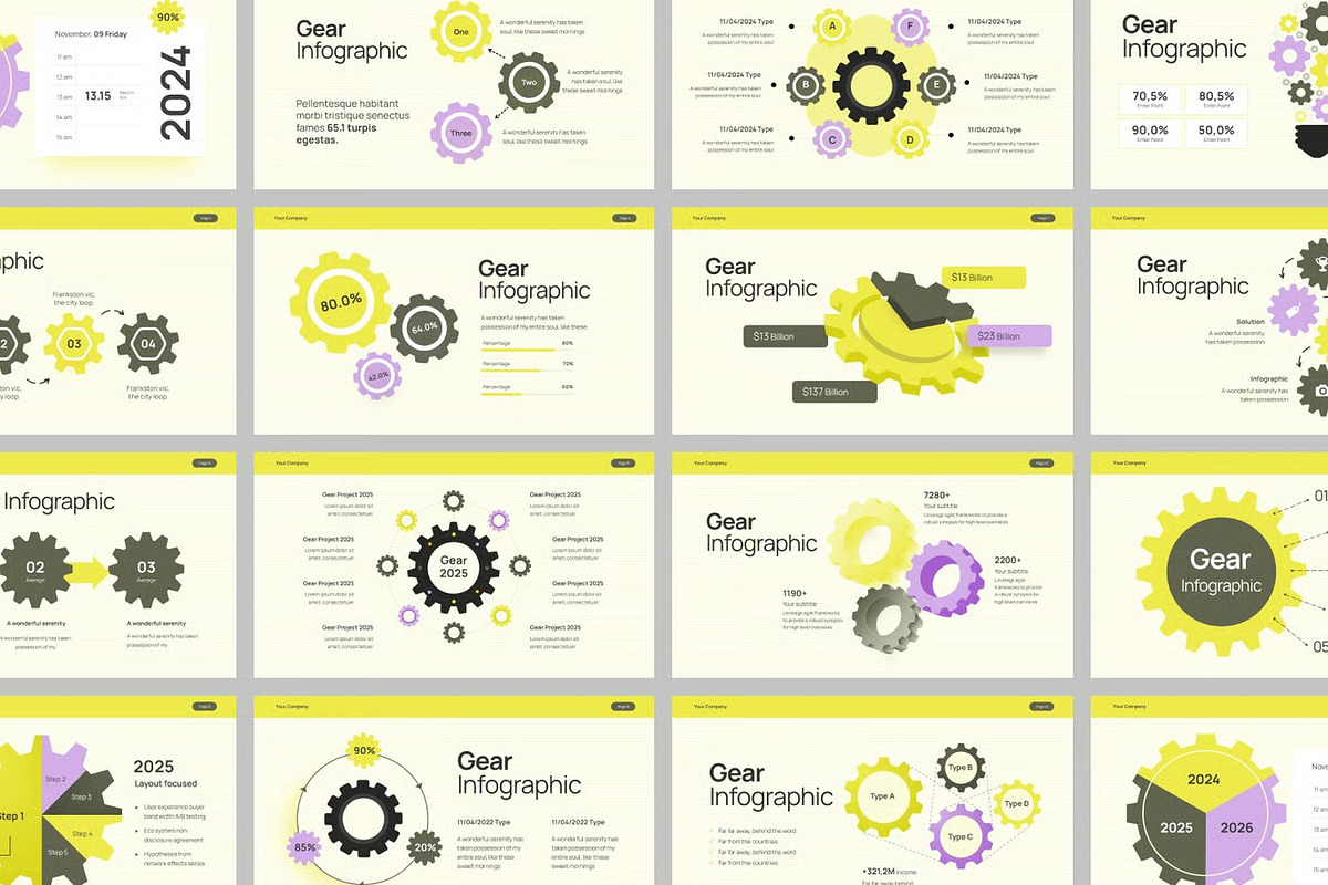 Gears Infographic GSlides, PPoint, a Presentation Template by Fit-tee (Photo 2 of 2)