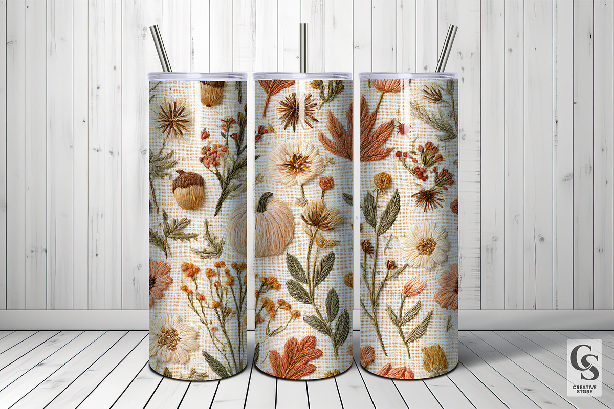 Cottagecore Autumn Embroidery Paper, a Pattern Graphic by Creative Store (Photo 5 of 5)