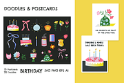 Doodles & Postcards - Love, Birthday, a Background Graphic by melistudio (Thumbnail 2 of 4)