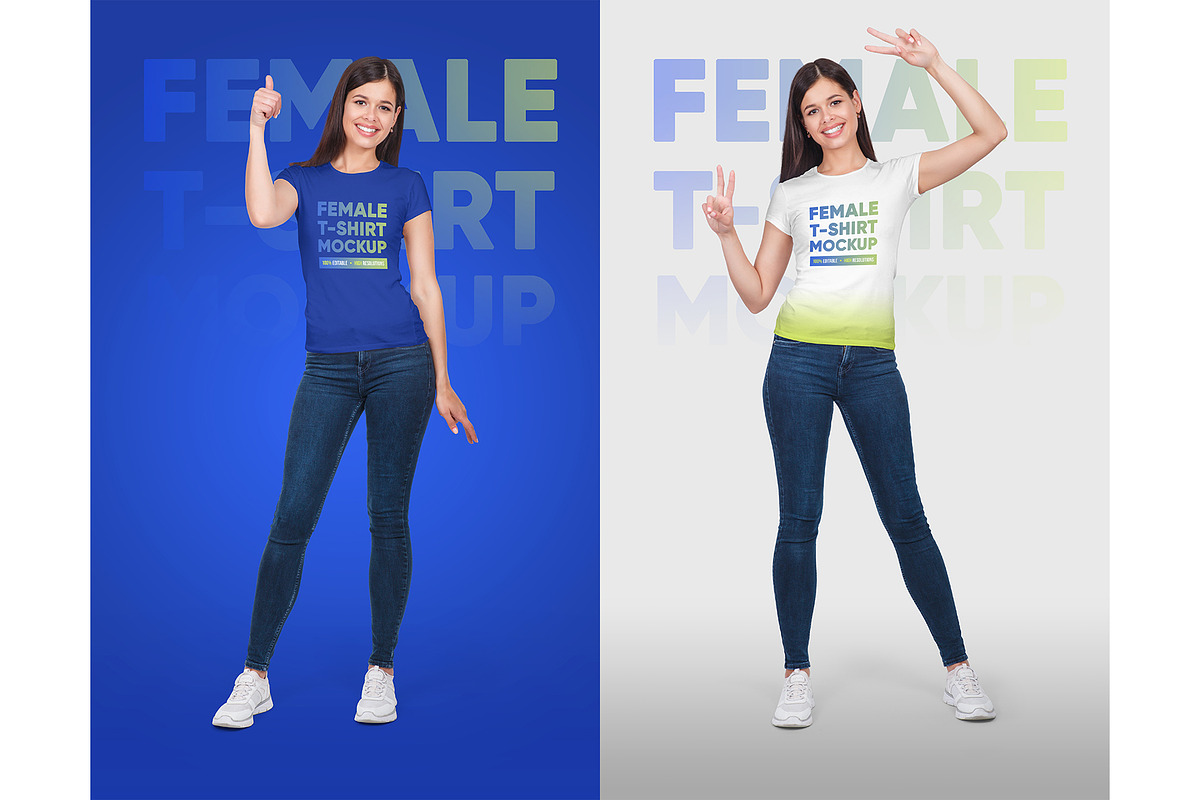 Female T-Shirt Mockups Vol 5 Part 2, a Shirt Mockup by Hi, Mock-Up! (Photo 8 of 10)
