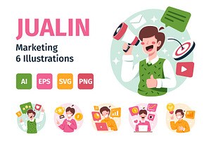 Jualin Marketing Illustration, a Work Illustration by Bilicube Studio