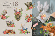 Forest Animals Watercolor Clipart, an Animal Illustration by AnitaPol (Thumbnail 4 of 19)