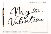 My Valentine, a Script Font by Letterara (Thumbnail 1 of 11)