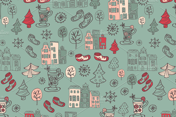 Winter seamless patterns. preview 4