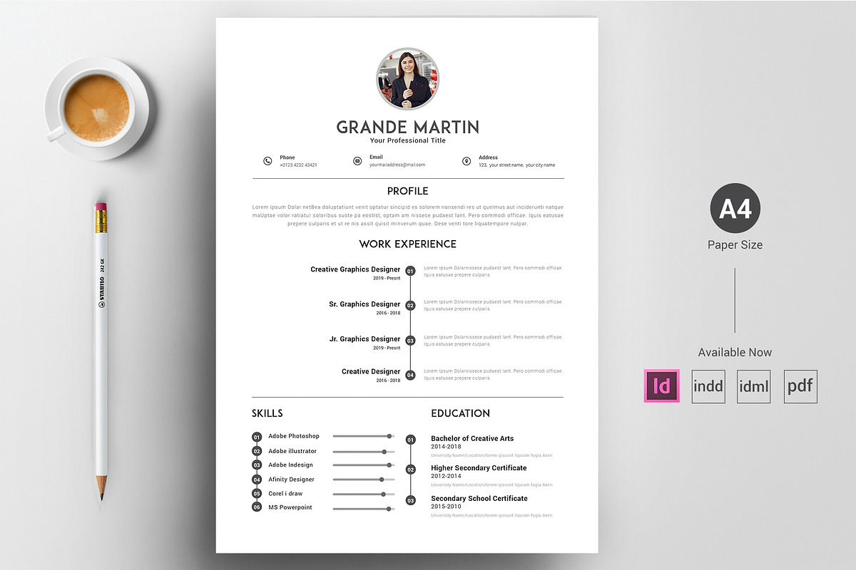 Indesign CV / Resume Template, a Resume Template by ARP Creation (Photo 1 of 11)