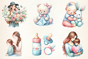 Pastel Mother's & Child Clipart, an Illustration by DreamArtGraphic (Thumbnail 3 of 4)