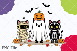 Funny Halloween Png Spooky Cat Png, an Illustration by designcity5