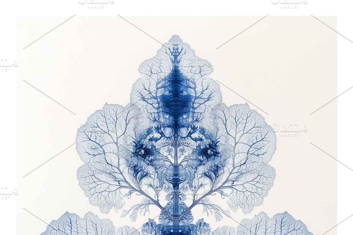 Role Co. Cyanotype Leaf in Symmetry, a Texture Illustration by milatovar (Photo 19 of 21)
