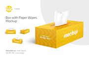 Box with Paper Wipes Mockup Set, a Packaging Mockup by Country4k (Thumbnail 1 of 4)