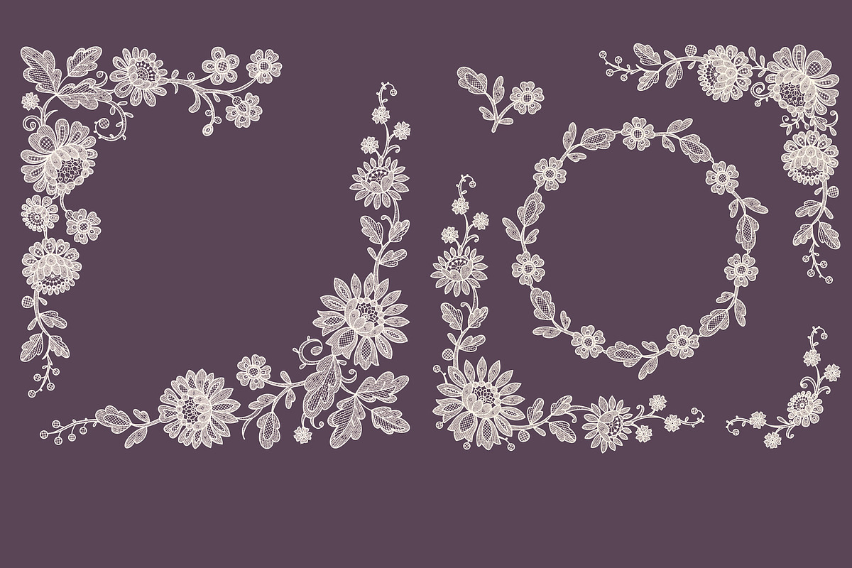 Classic lace frames and cliparts., a Pattern Graphic by Ajuga (Photo 2 of 9)