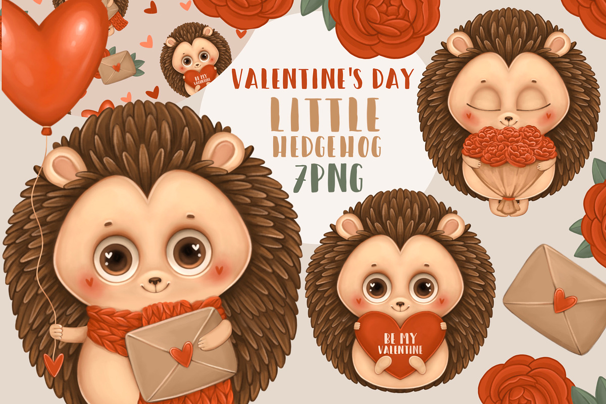Valentine’s Day Hedgehog, an Illustration by designs.svkl (Photo 1 of 4)