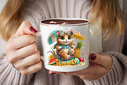 Watercolor Happy Summer Cat Sublim, an Illustration by SVGArt (Thumbnail 8 of 8)
