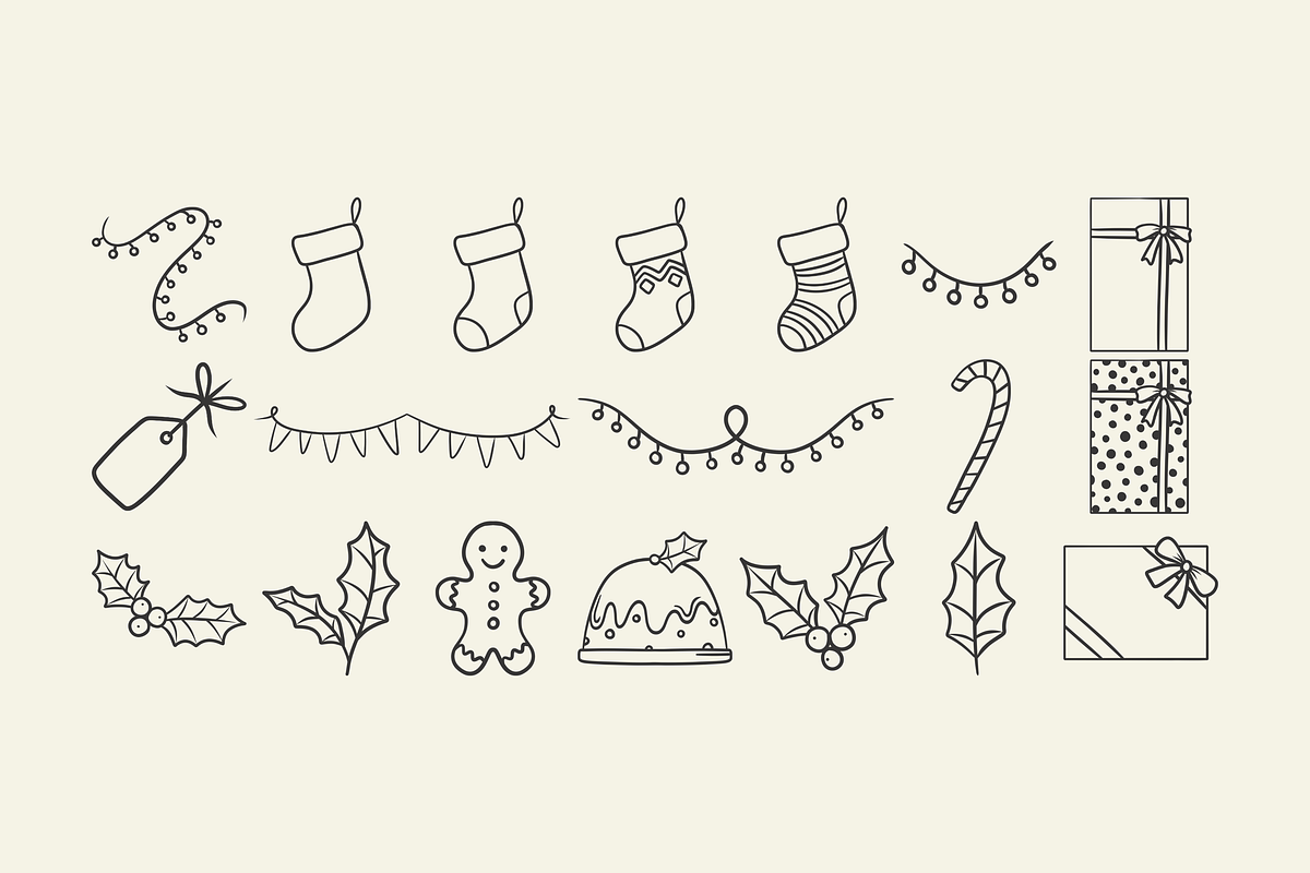 Hand Drawn Christmas Illustrations, an Illustration by HonestiesPrintS (Photo 3 of 7)