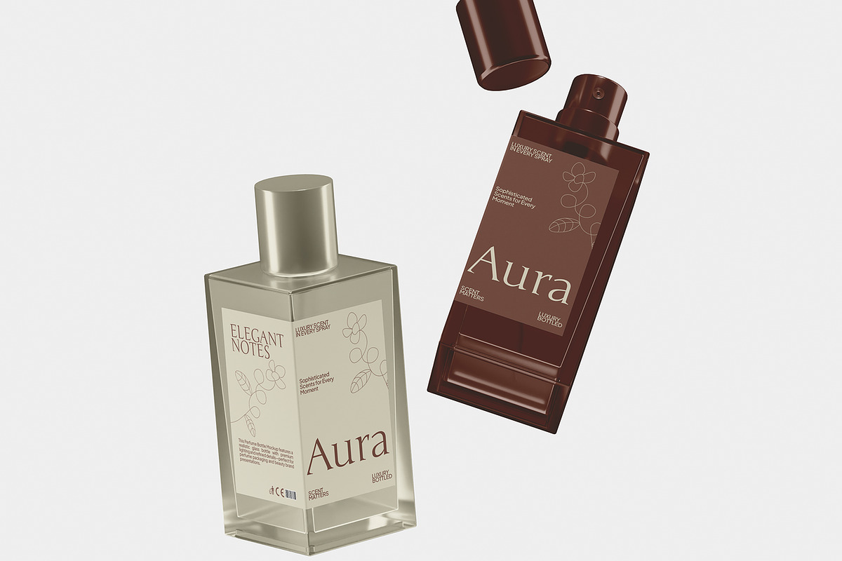 Perfume Bottle Mockup, a Packaging Mockup by Unerispace (Photo 2 of 5)