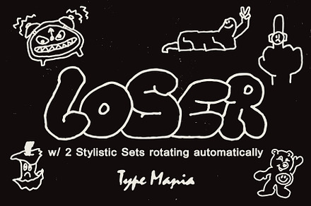 Loser TM – Comfy Bubble Script, a Handwritten Font by Type Mania