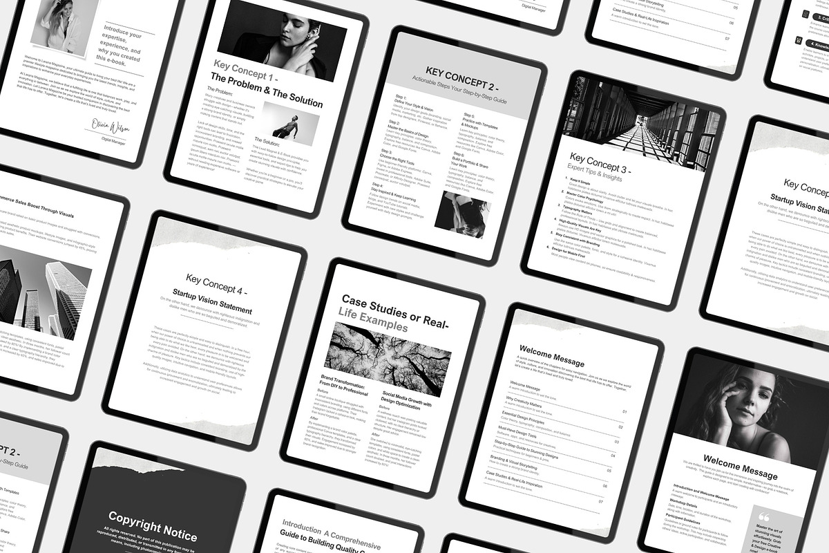 Black & White Canva Ebook Template, a Magazine Template by TheBrightGrap (Photo 2 of 9)