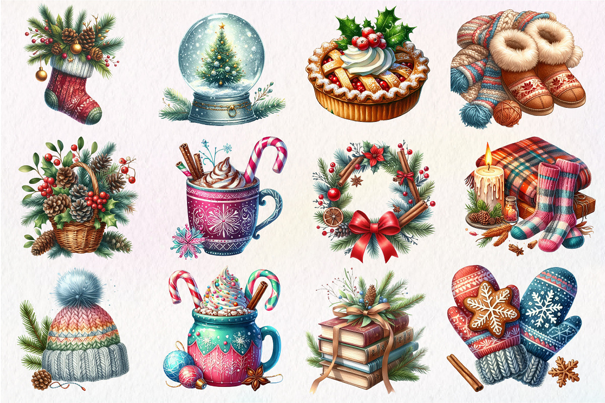Cozy Christmas Sublimation Clipart, an Illustration by Dream Creation (Photo 4 of 5)
