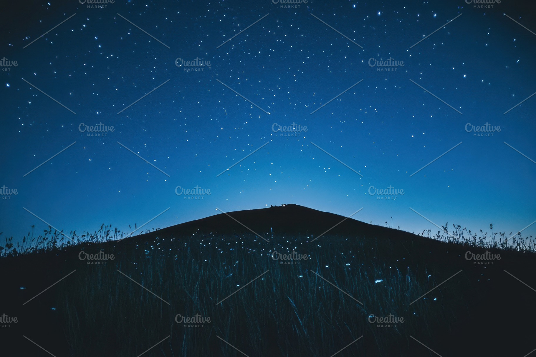 Hill silhouette against a starry nig, a Photo by Iftikhar Alam