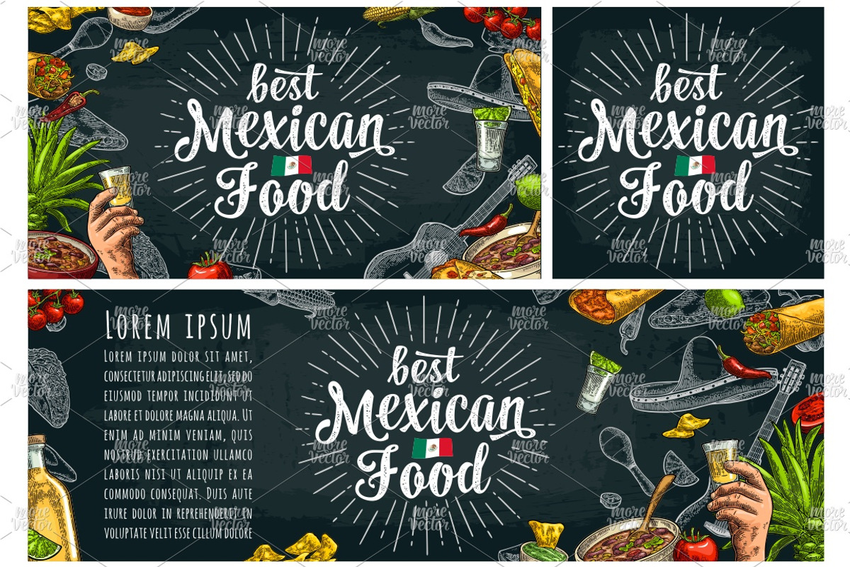 Mexican Food and poster, a Food Illustration by MoreVector (Photo 1 of 7)