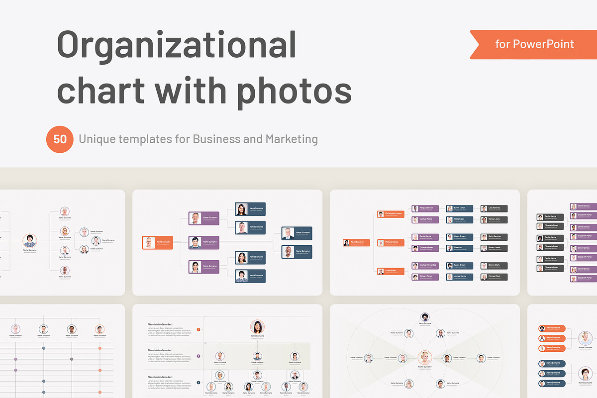 Organizational Chart for PowerPoint, a Presentation Template by HiSlide.io (Photo 1 of 7)